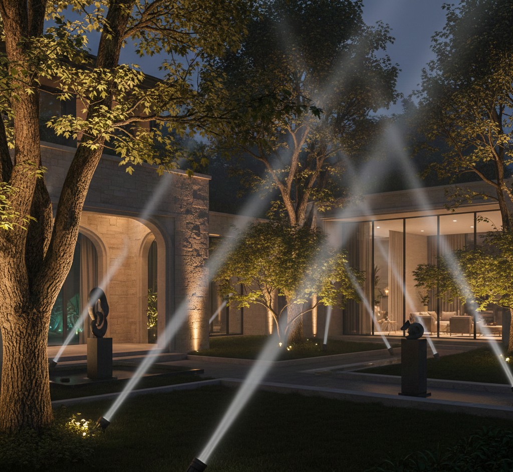 Adjustable garden spotlights